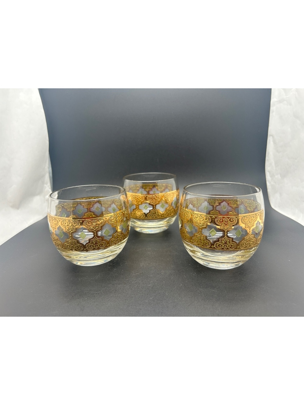 Vintage Culver Valencia Roly Poly Cocktail Glasses-6oz size